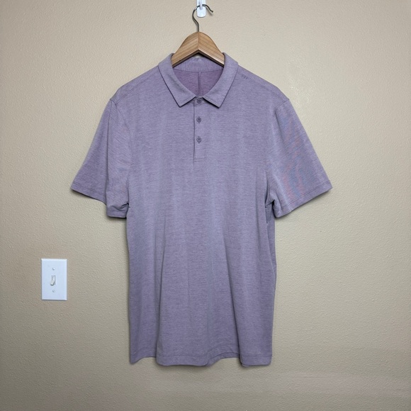Lululemon Mens Evolution Lavender Polo Short Sleeve - Picture 2 of 8